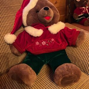 DanDee Collector’s Choice Snowflake Holiday Teddy Bear with Red and Green Outfit